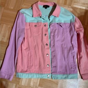 dELiA*s Pastel Jean Jacket in Pink, Purple, and Mint